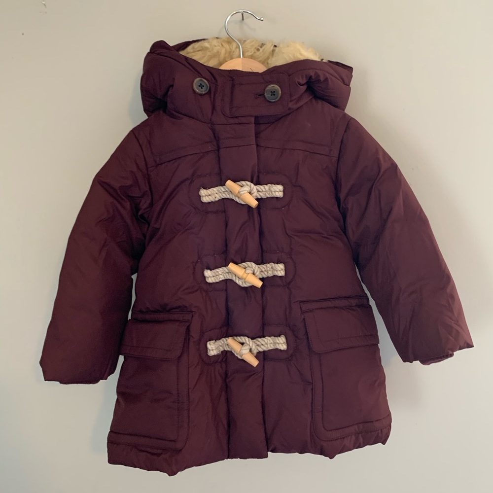 Crewcuts burgundy puffer coat SZ 2T